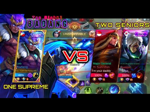 SUPREME BADANG VS 2 SENIORS | TOP GLOBAL BADANG GAMEPLAY | #B78