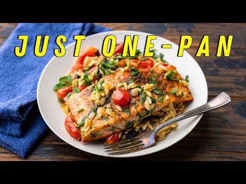 Easy One-Pan Salmon and Orzo