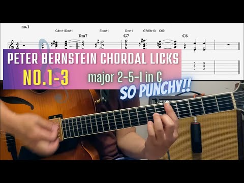 Peter Bernstein Chordal Licks No.1-3 (This I Dig Of You) - jazz comping exercise.