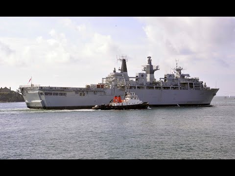 HMS ALBION L14 ENTERS DEVONPORT NAVAL BASE AT ARTILLERY TOWER - 10th May 2019
