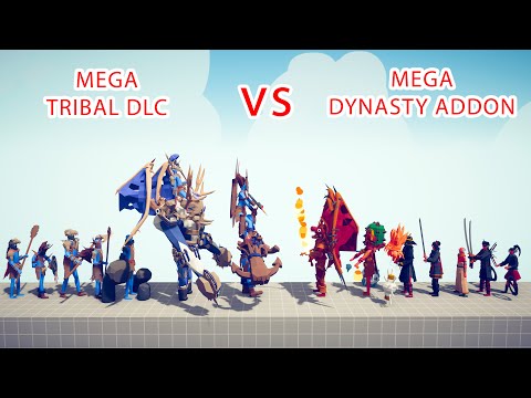 MEGA TRIBAL DLC Team vs MEGA DYNASTY ADDON Team - Totally Accurate Battle Simulator TABS