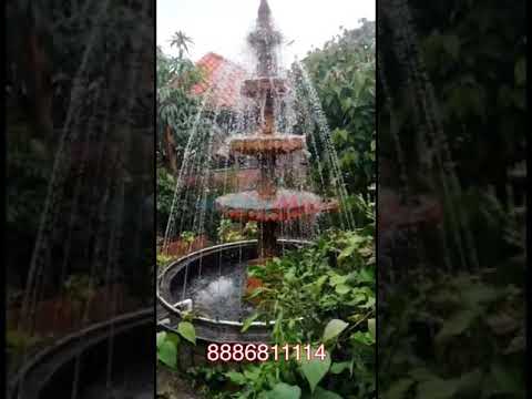 Brown stone water fountain