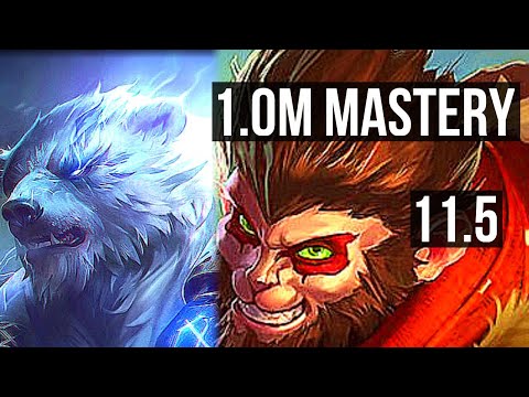 VOLIBEAR vs WUKONG (TOP) | 600+ games, 1.0M mastery, 4/3/11 | KR Master | v11.5