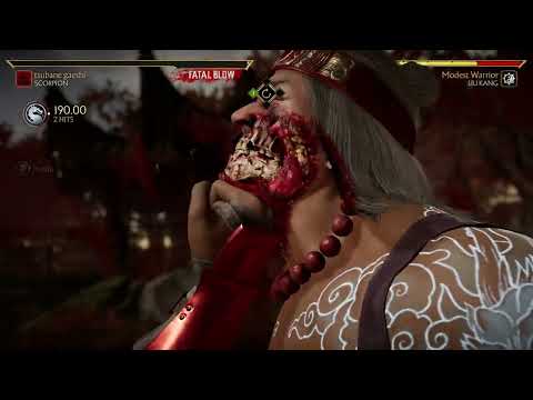 Mortal Kombat 11 scorpion down 2 combos with demon slam