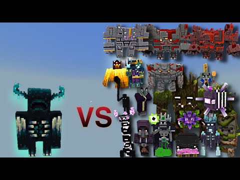 Warden vs Minecraft Dungeons Mobs, Mini Bosses and Bosses - Mob Battle
