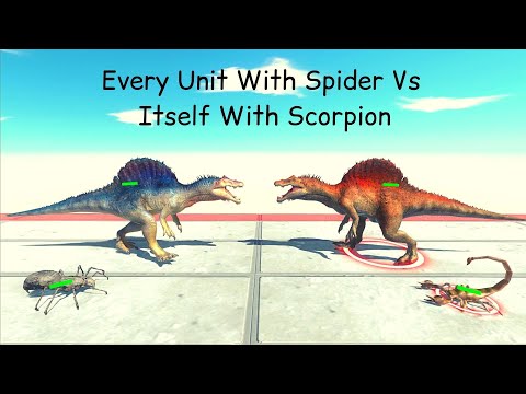 Every Unit With Spider Vs Itself With Scorpion On BRIDGE ARBS |Animal Revolt Battle Simulator