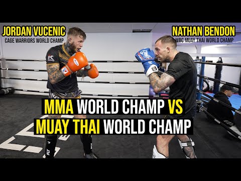 MMA World Champion Sparring With Muay Thai World Champion - Jordan Vucenic - Nathan Bendon