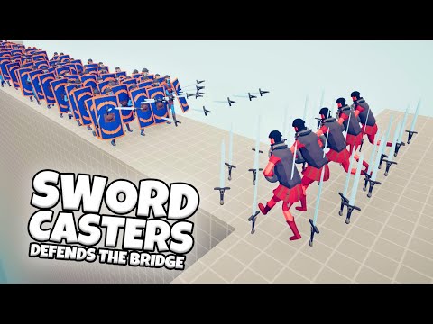 SWORDCASTERS DEFENDS THE BRIDGE VS EVERY FACTION | TABS GAMEPLAY