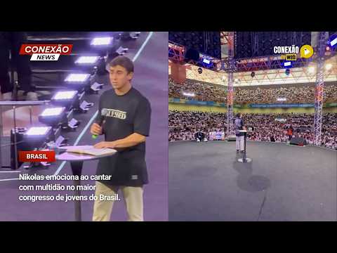 Vídeo: Nikolas emociona ao cantar com multidão no maior congresso de jovens do Brasil.