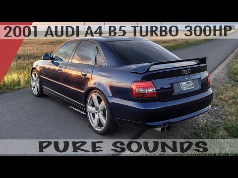 PURE SOUNDS! 2001 AUDI A4 B5 1.8 TURBO 300HP - Driving, sounds, launches - One owner since new