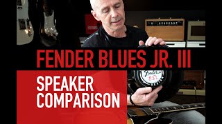 Video thumbnail for Fender Blues Jr III speaker comparison. The stock speaker vs Eminence Cannabis Rex and Jensen C12N. by GUITARS & GIZMOS