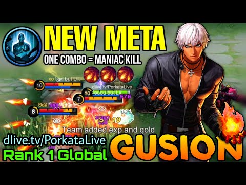One Combo MANIAC Kill Gusion with Petrify! - Top 1 Global Gusion by dlive.tv/PorkataLive - MLBB