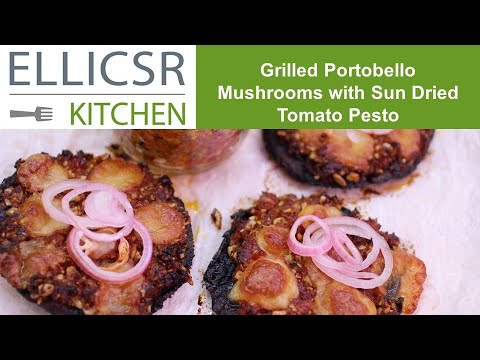 Grilled Portobello Mushrooms with Sun Dried Tomato Pesto
