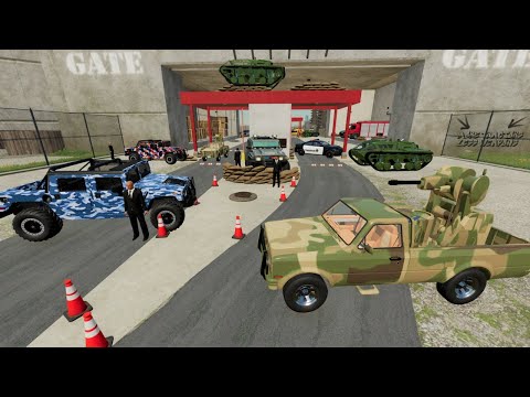 Sneaking past army and police for private land | Farming Simulator 22