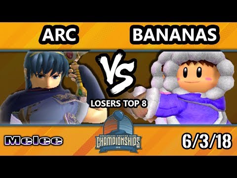 DHATX18 SSBM - Arc (Marth) Vs. Bananas (Ice Climbers) - Smash Melee Losers Top 8