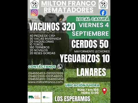 04/09/2026 Local Casupá - Florida - Feria mensual - Milton Franco | Clic Rural