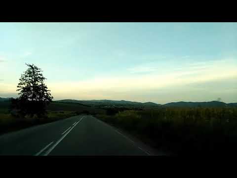 Approaching Tg. Neamt from Piatra Neamt Romania at sunset.