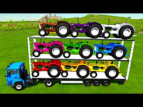 TRANSPORT OLD COLORED CBT TRACTORS WITH MAN TRUCK   Farming Simulator 22