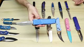 Blue Automatic Knife Collection ( Switchblades )