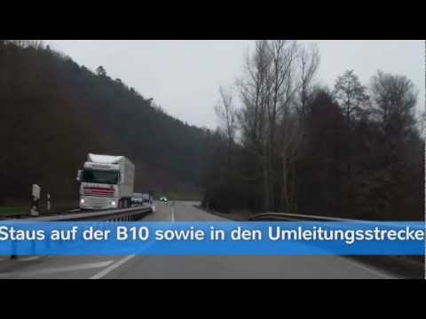 Autofahrt B10 Hinterweidenthal - Abzweigung Hermersbergerhof Germany 1.3.2013
