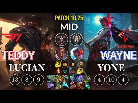 T1 Teddy Lucian vs GRF Wayne Yone Mid - KR Patch 10.25