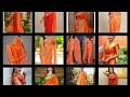 New Model Orange Color Sarees Top 20 Orange Sarees Images Orange Colour Saree With Matching Blouse