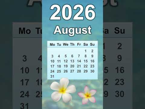 Vídeo: Calendário agosto 2026: perguntas e respostas