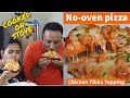 Pizza without Oven | Homemade Pizza on Tava | Chicken Tikka Pizza Recipe Cooked on Stove Top