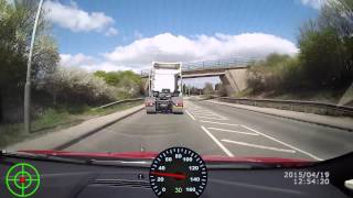 Fiat 500 has a close encounter of the HGV kind