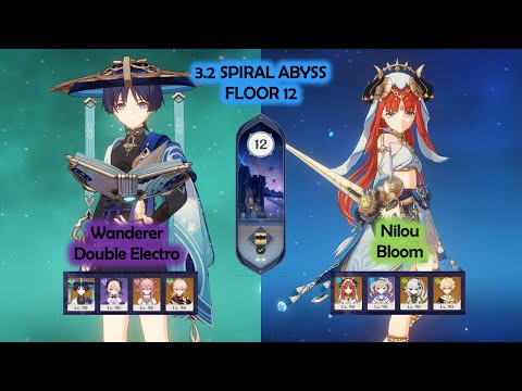 C0 Wanderer Yae Double Electro & C0 Nilou Nahida Bloom 3.2/3.3 Abyss Floor 12 - Genshin Impact