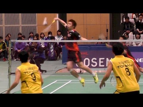 Badminton 平田,橋本(トナミ) vs 田児,川前(NTT東)1G ﾊﾞﾄﾞﾐﾝﾄﾝ日本ﾘｰｸﾞ 2013.12.28