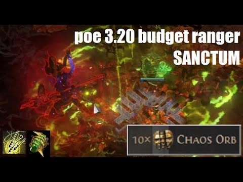 POE 3.20 sanctum 10 chaos budget Toxic Rain with price breakdown,VS Atziri, vs white and yellow maps