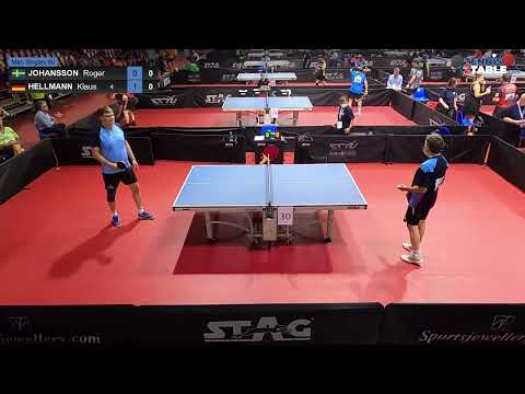 JOHANSSON Roger vs HELLMANN Klaus - Championnats d'Europe Vétérans 2022 tennis de table Rimini
