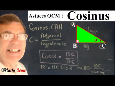 Maths 3ème et trigonométrie : Cours facile, astuce avec les cosinus
