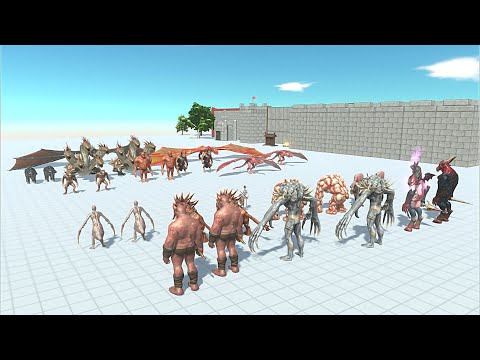 2 VS 2 FANTASY VS INFERNALS - Animal Revolt Battle Simulator