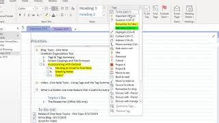 Organize your OneNote Notebook with the Tag Summary Page