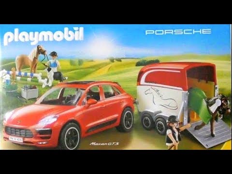PLAYMOBIL PORSCHE Macan GTS mit Pferdeanhänger - Set 9376 - Kinder Spielzeugwelt