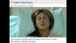 Ms. Sonia Lafond, Canada patient video testimonial India