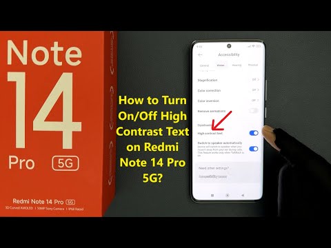 How to Turn On/Off High Contrast Text on Redmi Note 14 Pro 5G?