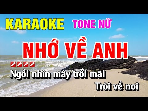 Karaoke Nhớ Về Anh Tone Nữ Nhạc Sống | Hoàng Luân