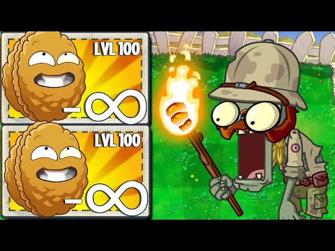 PvZ 2 Power Up INFINITE - All Plants Max Level Vs 100 Explorer Zombie - Who is best plant ?