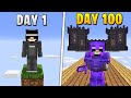 I Survived 100 Days On ONE BLOCK In Hardcore Minecraft