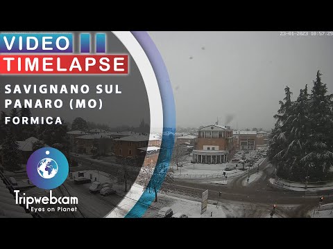 Savignano sul Panaro under the snow on January 23, 2023