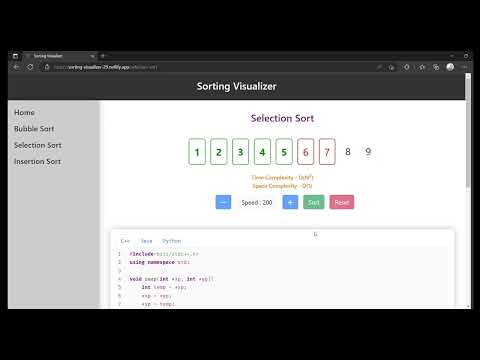 Sorting Visualizer | ReactJS Application | Developed By Soumyajit Pan | #react #sorting #sort