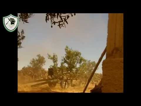 استهداف مقرات النظام في تل مسحرة براجمة الصواريخ وقذائف الهاون من قبل الفوج الأول مدفعية