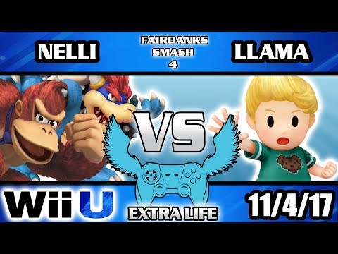Fairbanks Smash 4: Nelli (Donkey Kong, Bowser) vs Llama (Lucas) Extra Life 2017