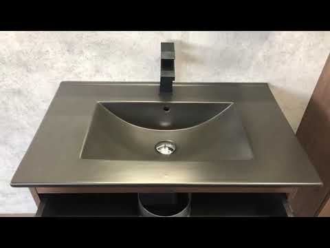 Обзор мебели для ванной комнаты Комфорти Франкфурт 75 с черной раковиной