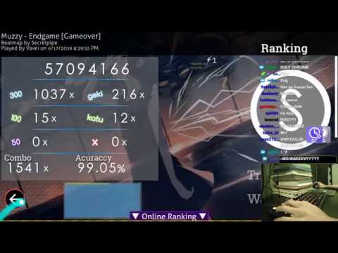 Vaxei | Muzzy - Endgame [Gameover] +HDDT 99.05% 792pp FC #1 stream w/ chat