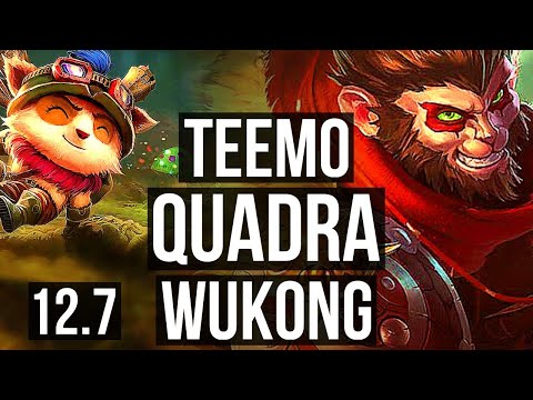 TEEMO vs WUKONG (TOP) | Quadra, Rank 7 Teemo, Legendary, 13/3/7, 500+ games | NA Grandmaster | 12.7