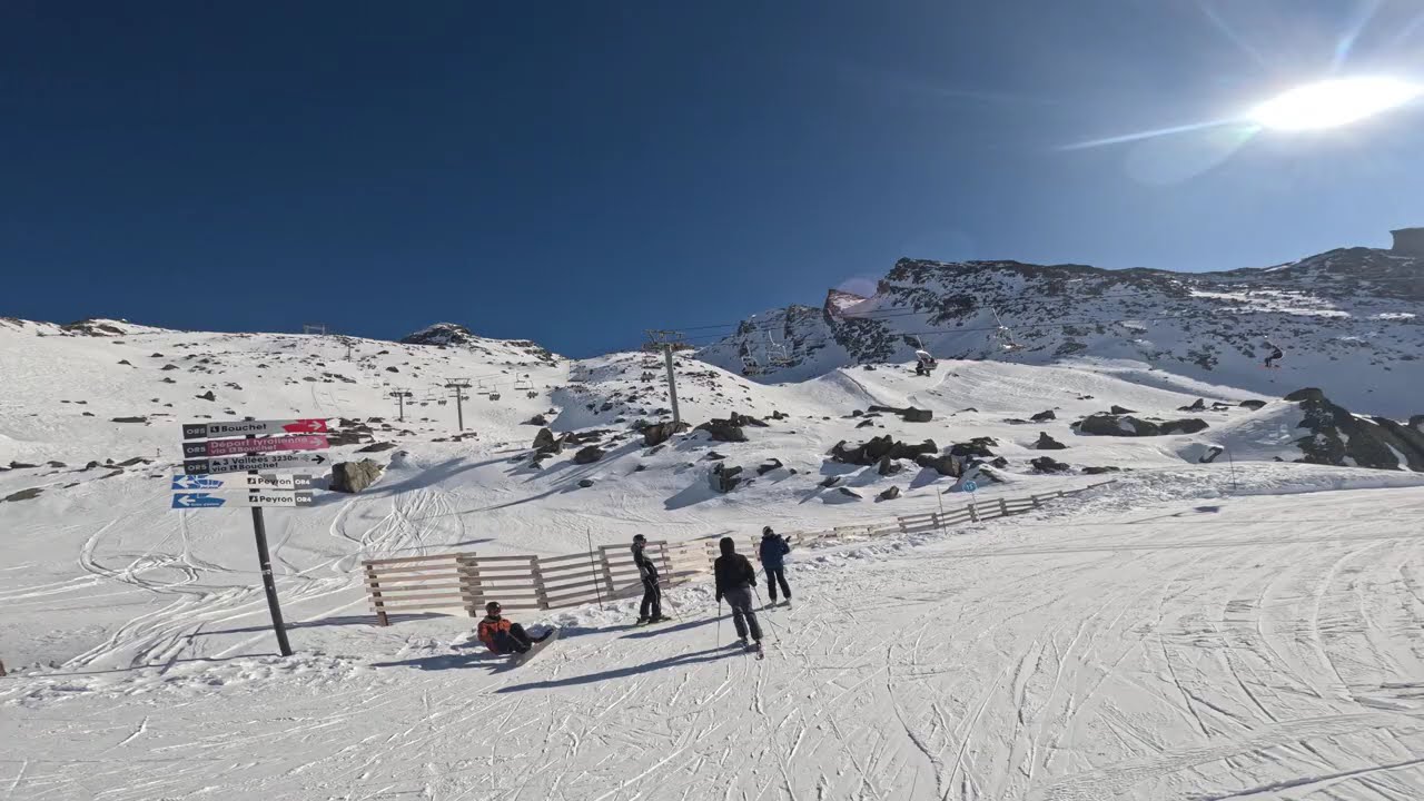 POV Skiing Peyron — perfect blue for cruising, Val Thorens 4K